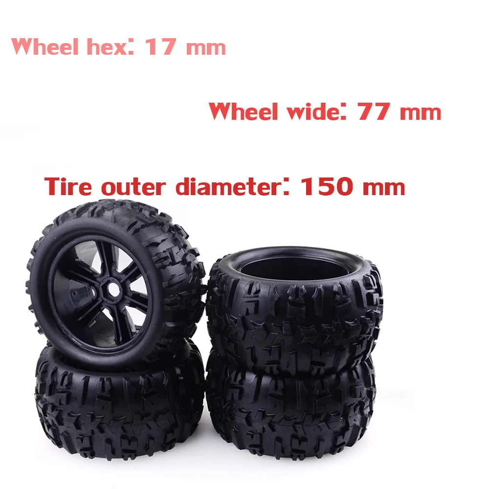 ZD Racing 8477 2pcs 4pcs 1/8 Scale 17mm Hex RC Truck Tires and Wheels Set Glued for Traxxas Maxx Tmaxx E-Revo Revo 3.3, JLB Chee
