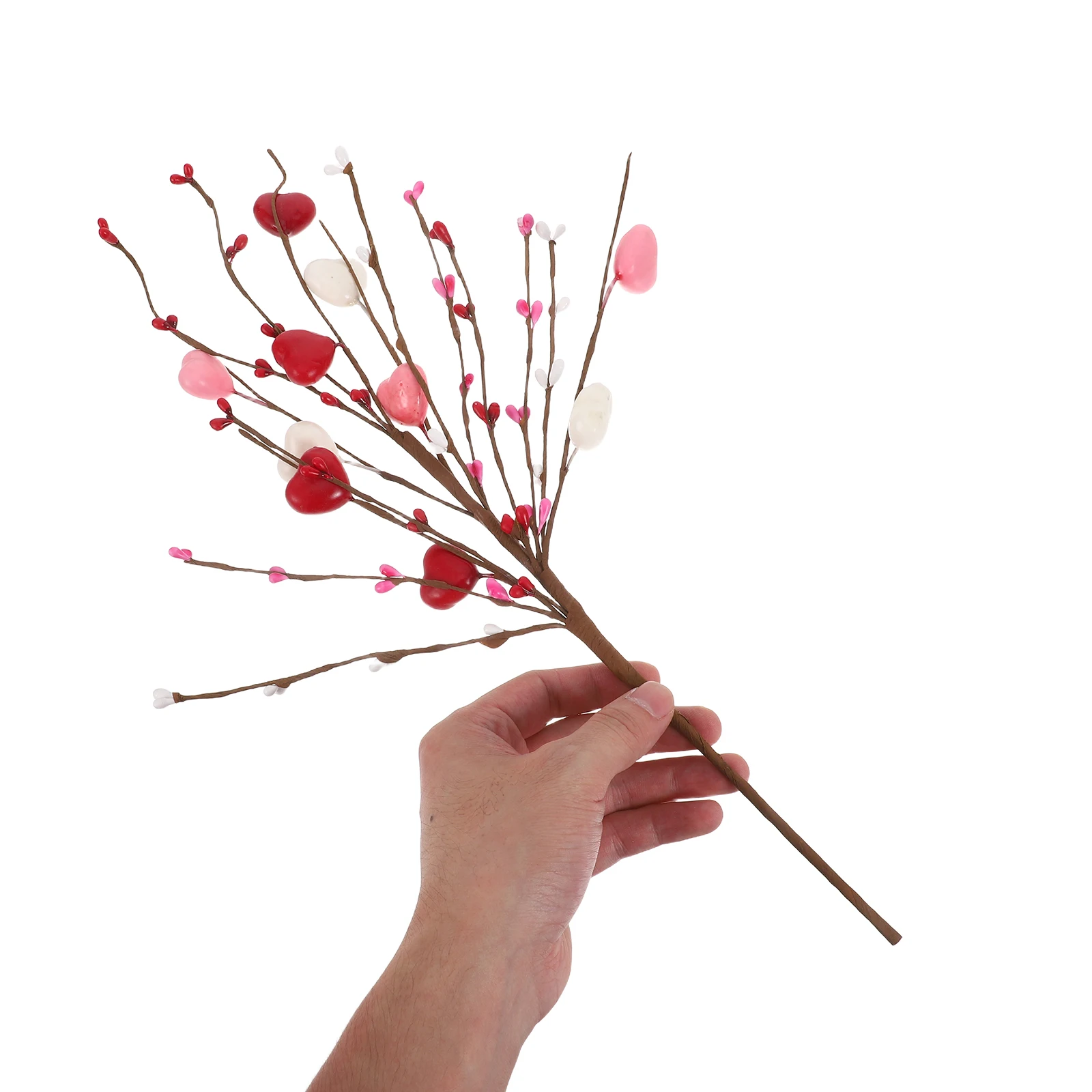 

6Pcs Heart Shaped Valentine's Artificial Berry Branches Faux Berry Stems Romantic Vase Arrangement Decoration Festival