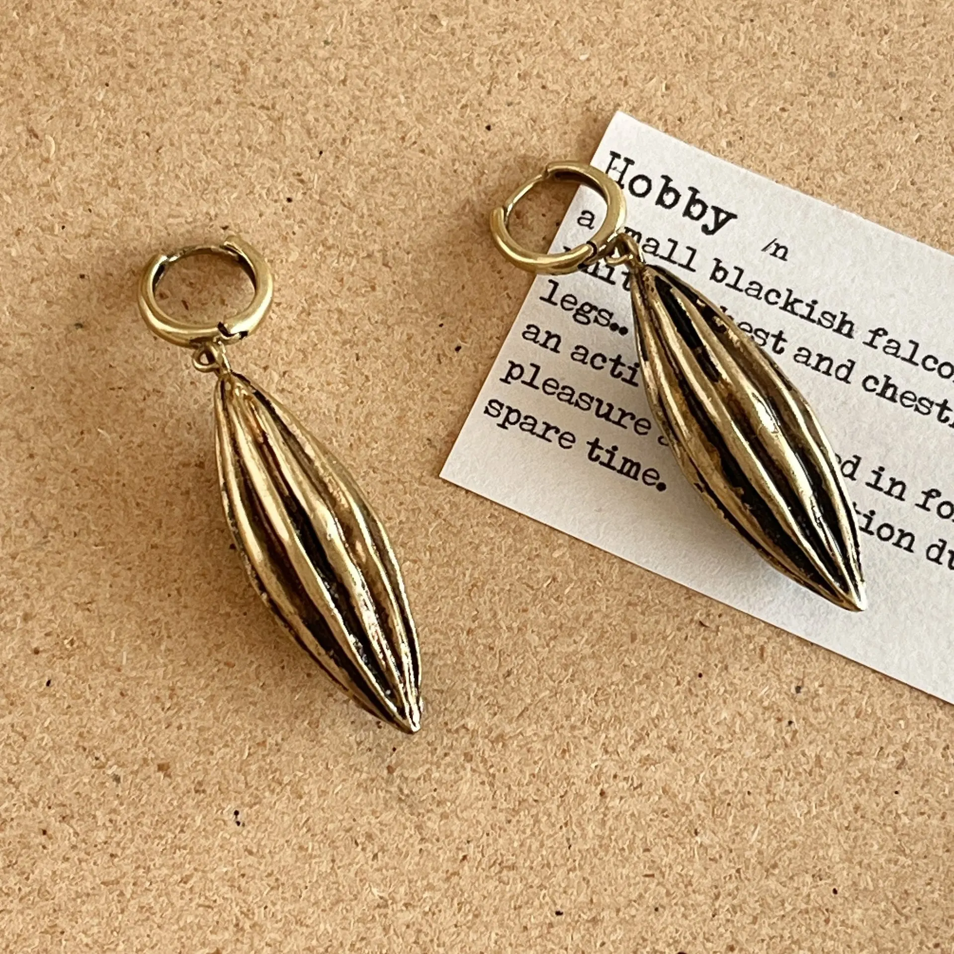 Withered Vintage Antique Gold Cocoa Bean Earrings With Light Luxury Jewelry Earrings Women's Earrings Ear Cuffs