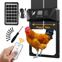 Upgrade solar powered automatic chicken coop door with LCD display, timer and remote control, four modes