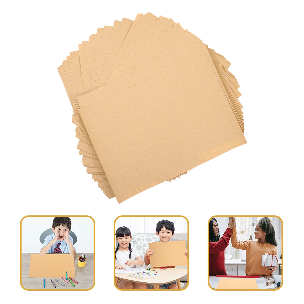 

50 Sheets 300gsm Thick Brown Kraft Cardstock A4 Size Professional Drawing Paper for School Art Craft Daily Use