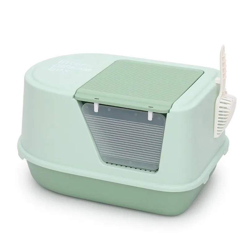 Caja de arena grande semicerrada con tapete antisalpicaduras Ragdoll