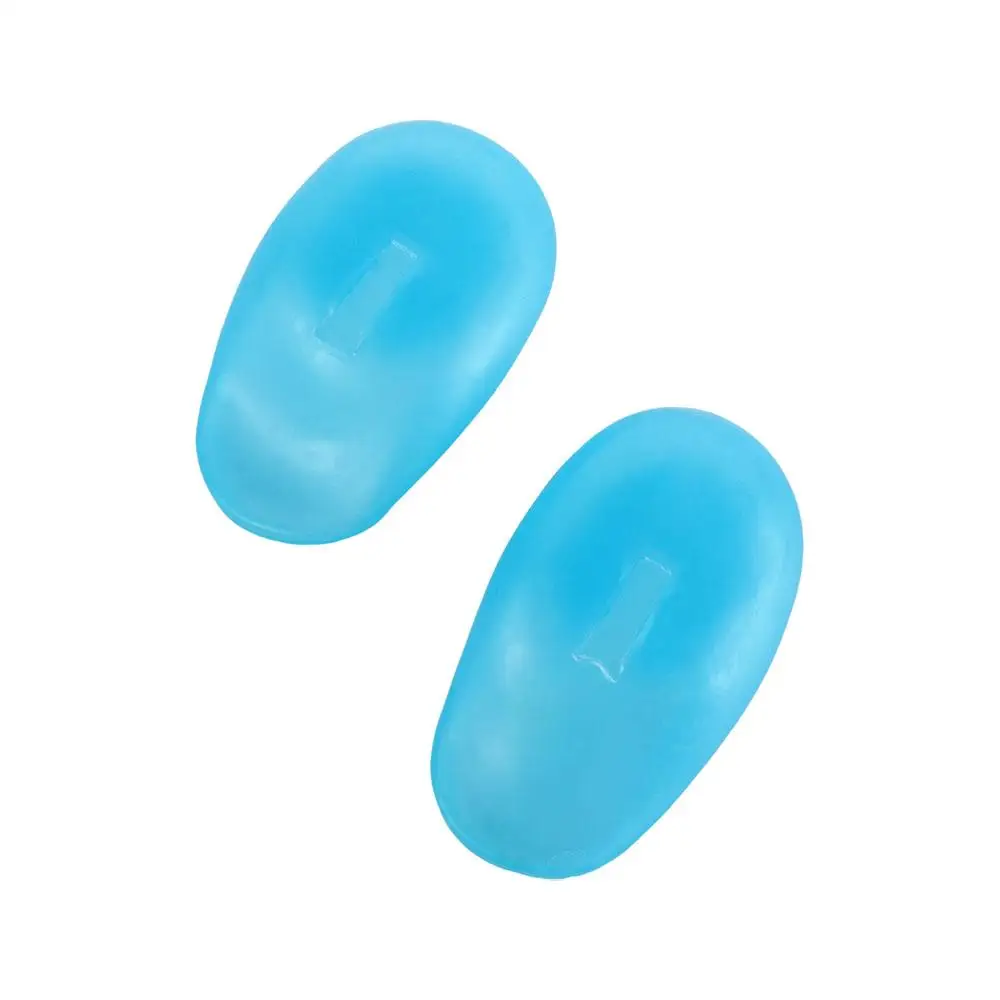 2pcs Waterproof Silicone Ear Cover Blue Reusable Salon Ear Shield Bath Perm Earmuffs Hair Coloring Dyeing Protector