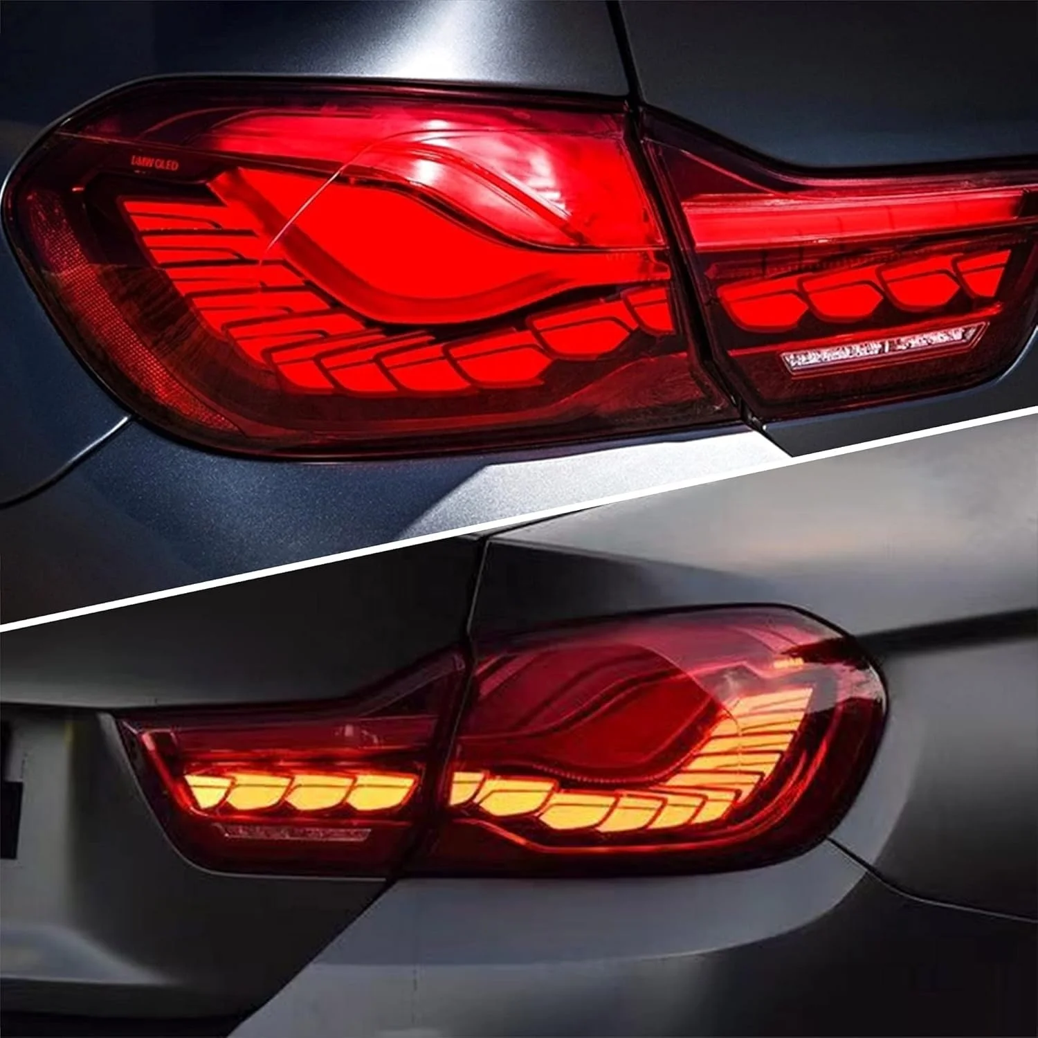 For BMW 4 Series F32 F33 F36 M4 F82 F83 2014-2020 OLED Tail Light Dragon Scale 3D Animation Sequential Turn Signal