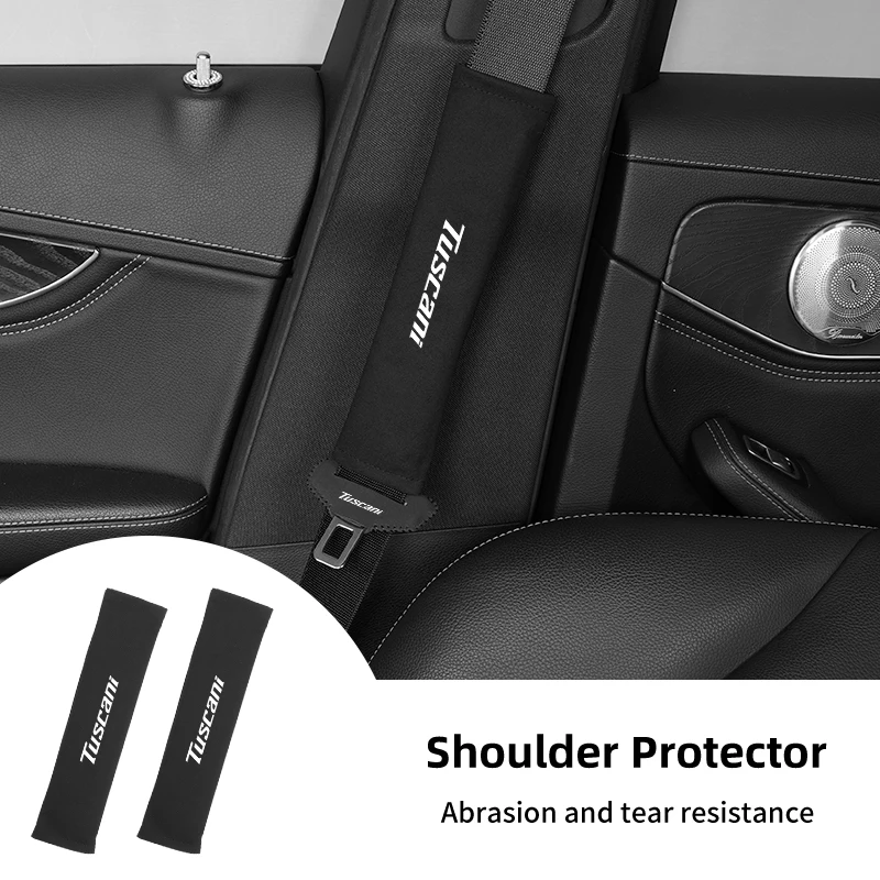 Housse de ceinture de sécurité en daim, fournitures d'intérieur de voiture, pour Hyundai Tuscani Coupe Tiburon I30 I20 IX35 I40 Getz Veloster Kona Tucson