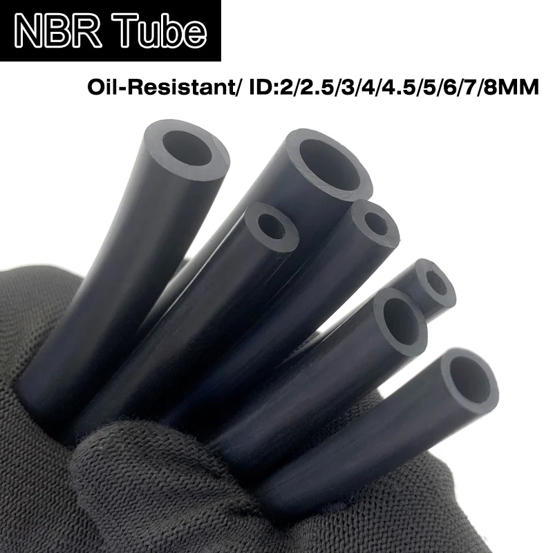 

ID 2mm~8mm Flexible Black NBR Hose for Automotive and Motorcycle Oil Lines, Mechanical Equipment Hydraulic Oil Conveyance Hose
