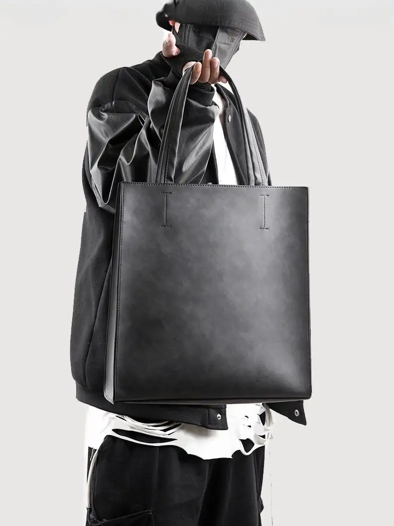Men\'s Vertical Large Capacity Handbag Simple Fashion Trendy Individual Mother Bag Commute Business Computer Bag
