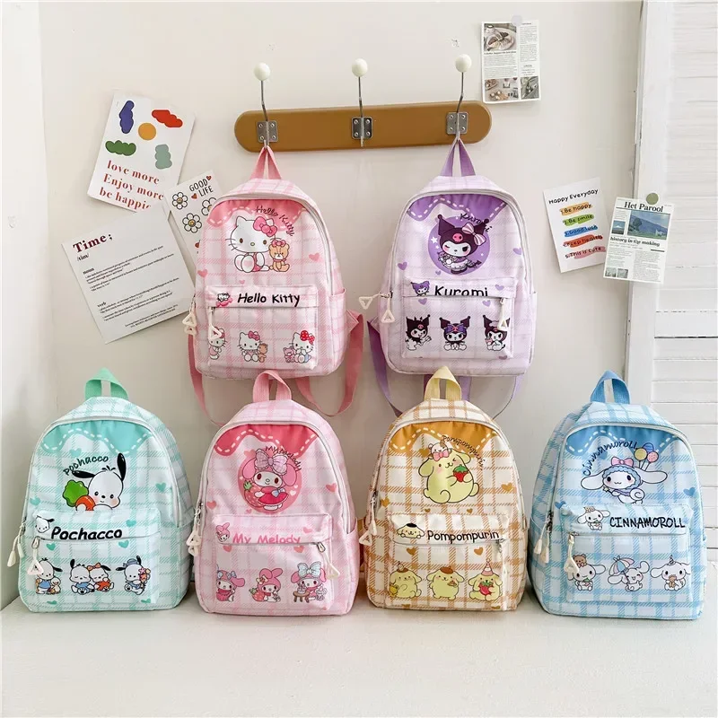 

Sanrio My Melody Backpack Cinnamoroll Kuromi School Bag Large Capacity Cute Sweet Kawaii Student Backpack For Kids Girl Gifts