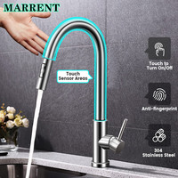 Touchless Kitchen Faucets with Pull Down Sprayer Stainless Steel Kitchen Sink Faucet Hot Cold Smart Sensor Touch Kitchen Faucet