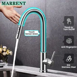 Touchless Kitchen Faucets with Pull Down Sprayer Stainless Steel Kitchen Sink Faucet Hot Cold Smart Sensor Touch Kitchen Faucet