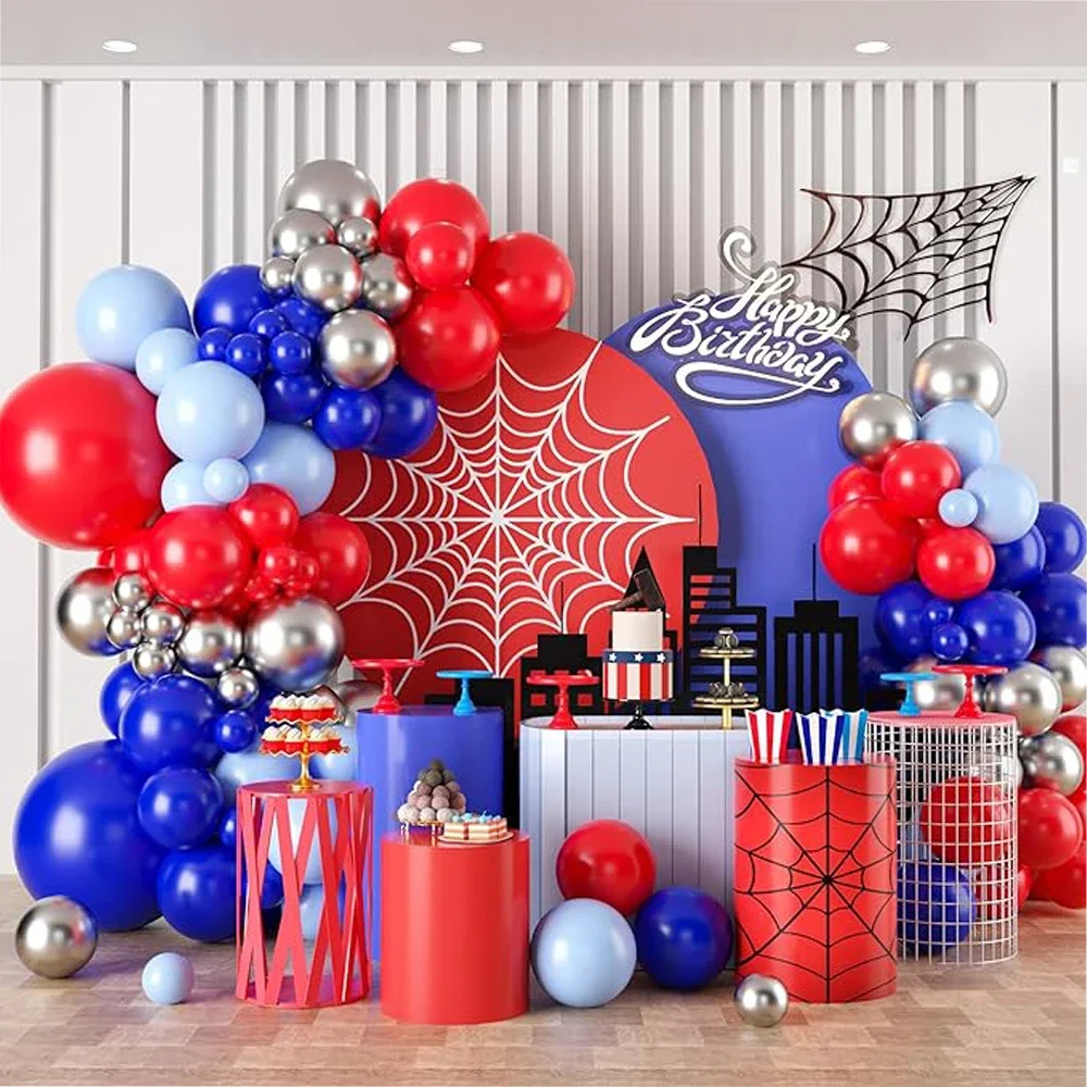 109-teiliges Rot-Blaues Spinnen-Ballon-Set Halloween-Party-Deko-Set Ballon-Girlanden-Bogen-Kit für Geisterhaus Geburtstag Karneval Party-Dekoration – Detail 2