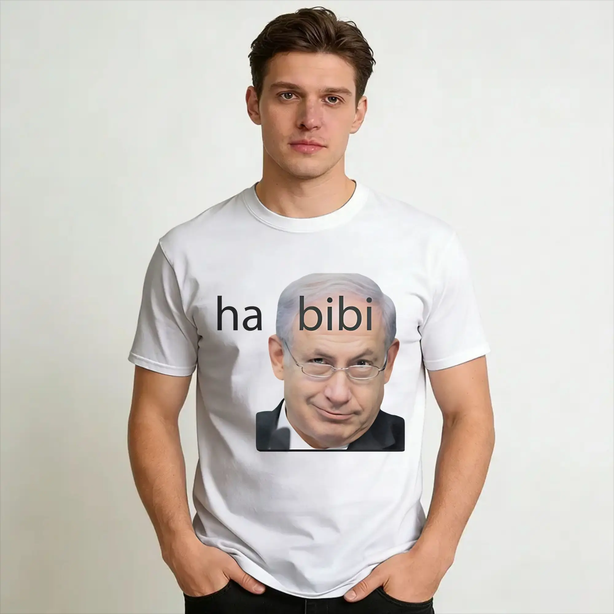 Graphic Printed BYE-BYE BIBI Benjamin Netanyahu Leaves Office  T Shirt For Unisex  Pure Cotton T-shirts Short Sleeve Clothes