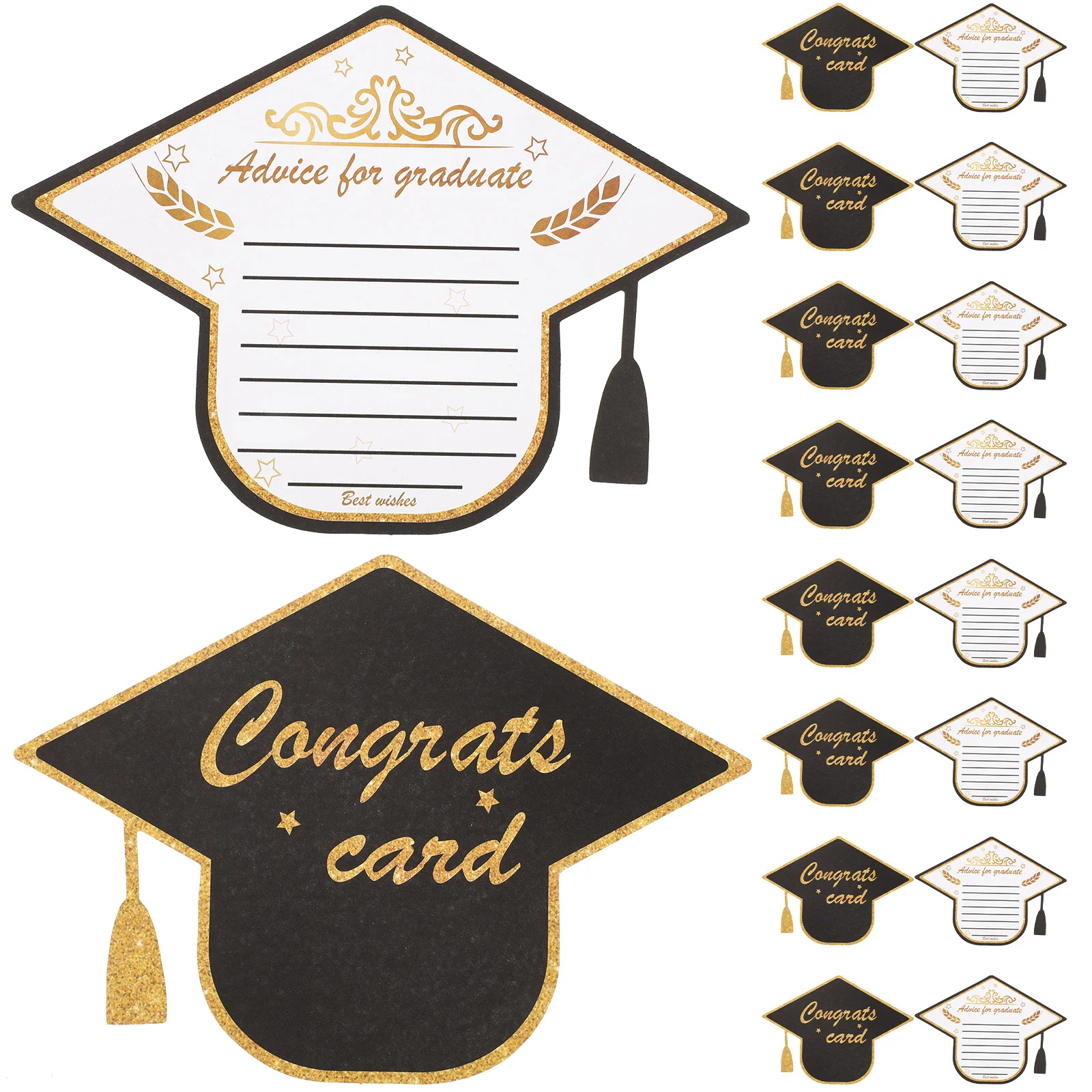 

30Pcs Graduation Cap Shape Greeting Cards Delicate Paper Invitations Party Blessing Card Festival Gift Card for Graduates