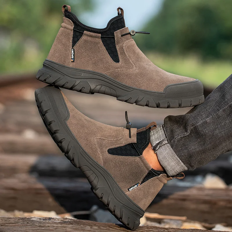 Safety Shoes Men's Working Boots Steel Toe Shoes For Men Anti-Puncture Boots Indestructible Work Shoes Outdoor Safety Boots