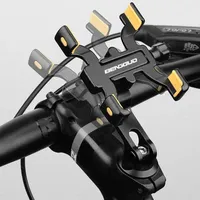 ‌Universal Bike Phone Holder - Aluminum Alloy 4-Claw Mount for Road/MTB Cycling Easy Installation (Anti-Shock & 360° Rotation)