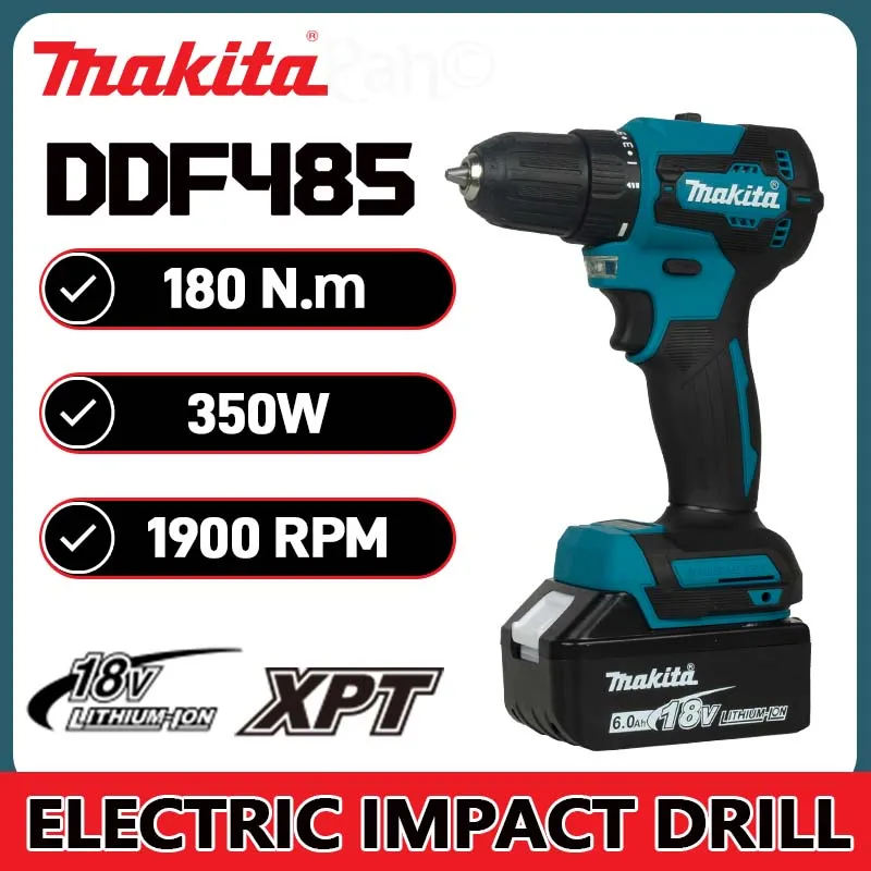 

Бесщеточная электрическая дрель Makita 18 В, 40 нм, аккумуляторная ударная дрель, патрон с храповым механизмом, 2200 об/мин, электрическая ручная дрель, инструменты