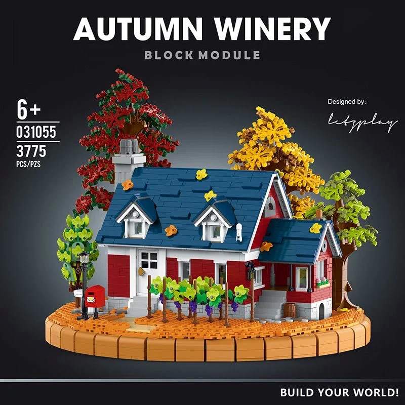 Street View Series Autumn Winery Modular Building Bricks Creative Expert Wine Estate Model Bricks Toys For Children Gift MOC