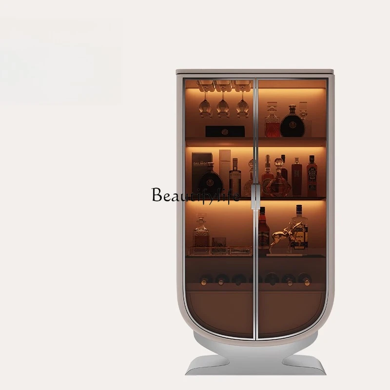 

Italian wine cabinet luxury storage modern light luxury living room wall single and double door wine cabinet