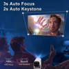 Salange K2 스마트 프로젝터 Android11 ​​내장 5200mAh 배터리 지원 모바일 전원 WIFI Bluetooth5.2 자동 초점 휴대용 야외 4K 영화 2