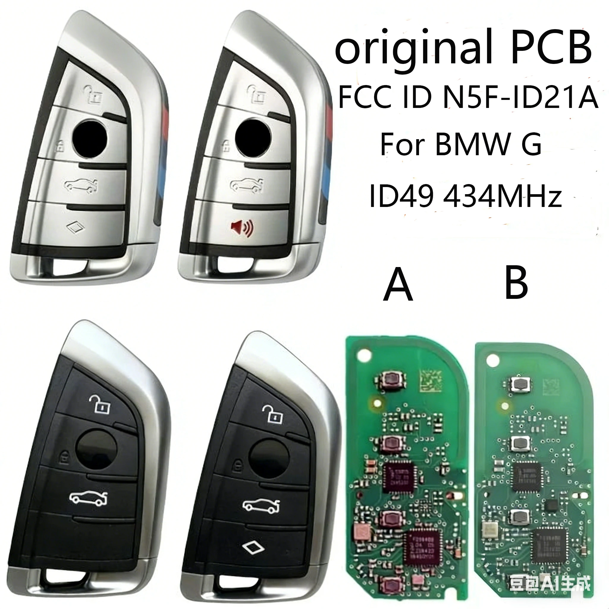 

Original PCB ID49 434MHz Proximity Car Remote Key For BMW G Series 3 5 6 7 X3 X5 X7 G01 G02 G08 G30 G31 G32 G38 AN5F-ID21A