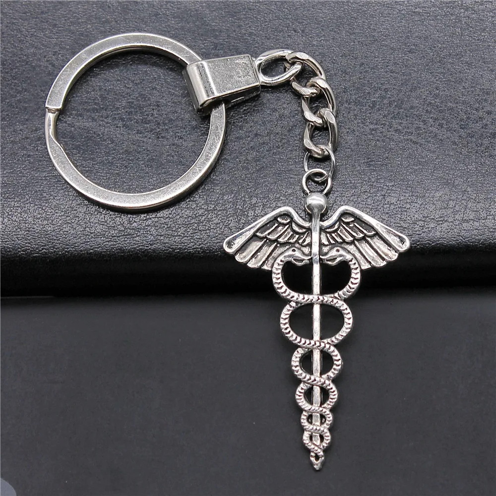 Vintage 2 Colors 49x30mm Caduceus Medical Symbol Pendant Souvenirs Gift