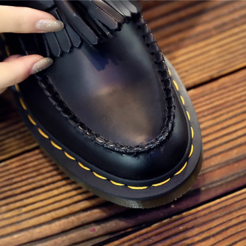 Spring and Autumn Men and Women Loafers 2024 Fashion Tassel Shoes Women Slip-On British Business Casual Leather Shoes Luxury 46 image 5