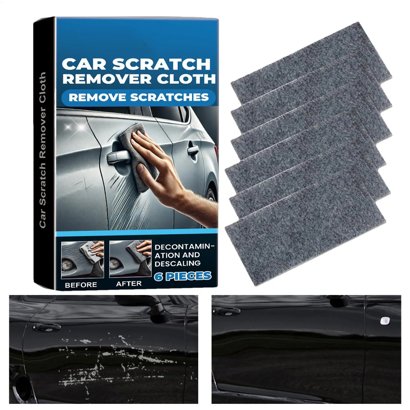 Nano Scratch Removal Cloth 6Pcs Car Scratch Remover Towel for Water Spots Paint Restoration Car Reusable Towel Restores Color