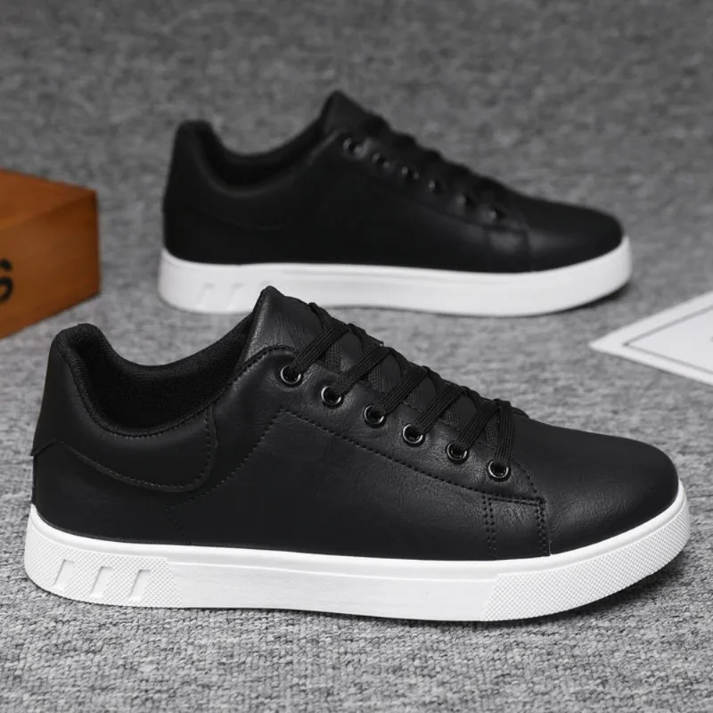 Men's Leather Shoes All-match Fashion Casual Shoes 2026 Spring and Autumn Outdoor Sneakers Flat Skateboard Shoes Loafers Men New