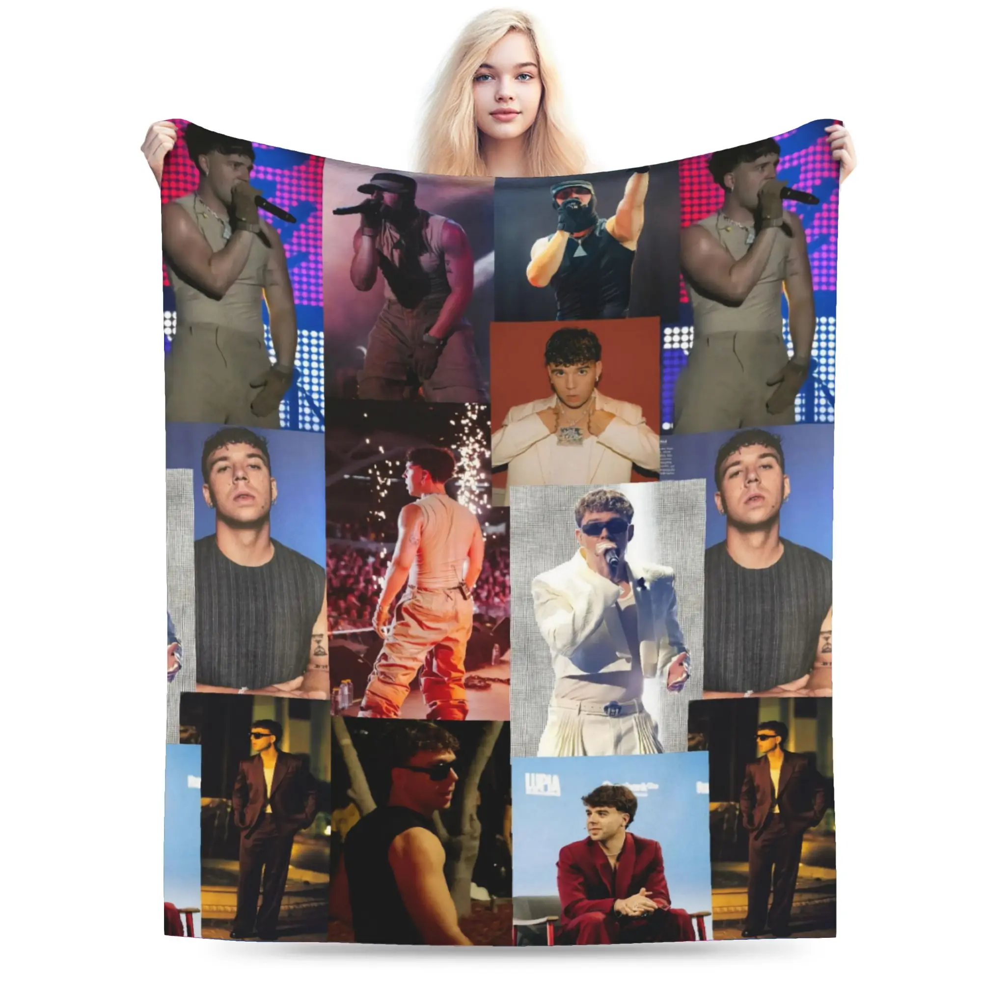 Quevedo Singer Cool Rapper  Blanket  Super Warm Pattern Plush Throw Blanket For Couch Bed Travel Flannel Bedspread Bed Cover