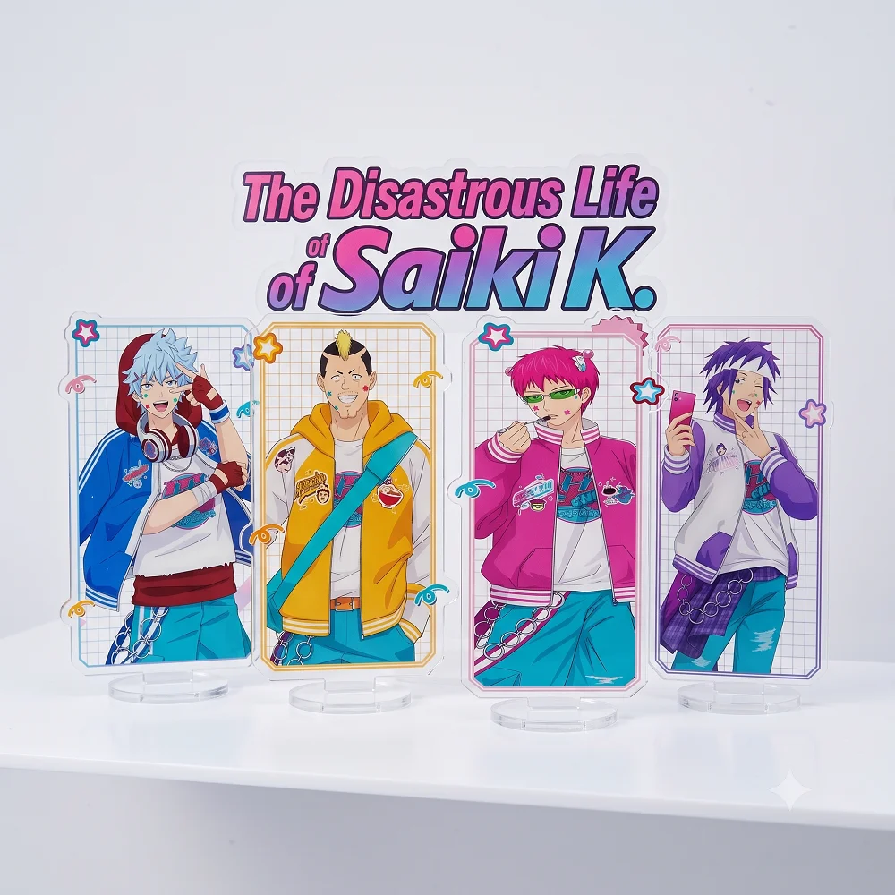 1Pc Anime Saiki K Acrylic keychain Stand Shun Kaido Kusuo Nendo Kokomi Standing Plate Desk Display Sign Board Room Ornament Gift