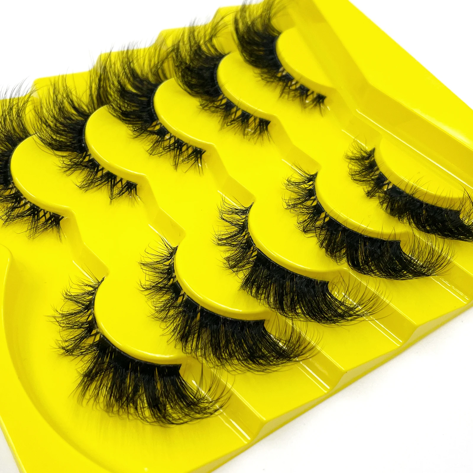 AMSNCN NEU 5 Paar 100% Echte 3D Nerz-Wimpern Weiche Natürliche Falsche Wimpern Make-up Lange Wimpern Wimpernverlängerung CiliosH13mini – Detail 12