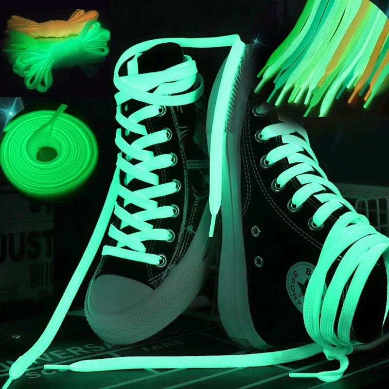 1pair Shoelaces Glow In The Dark Night Luminous Sports Shoes Accessories Elastic Laces Shoestrings Shoelaces for Kid Sneakers
