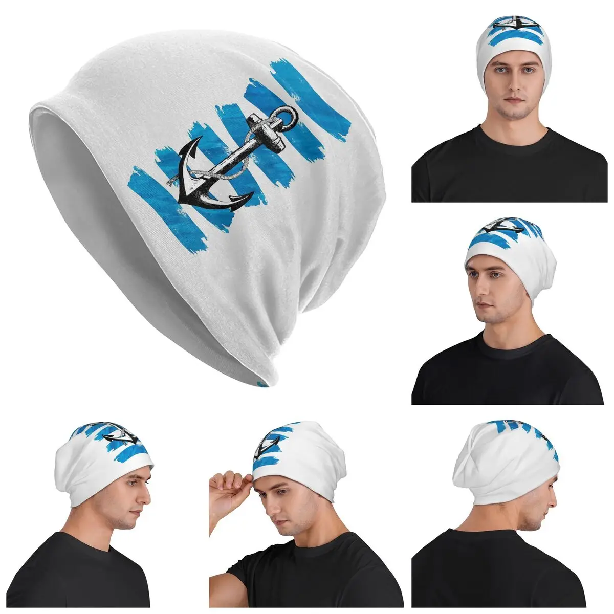 Nautical Captain Anchor Sailor Adventure  Unisex Adult Beanies Caps Knitting Bonnet Hat Warm Hip Hop Autumn Winter Skullies Hats