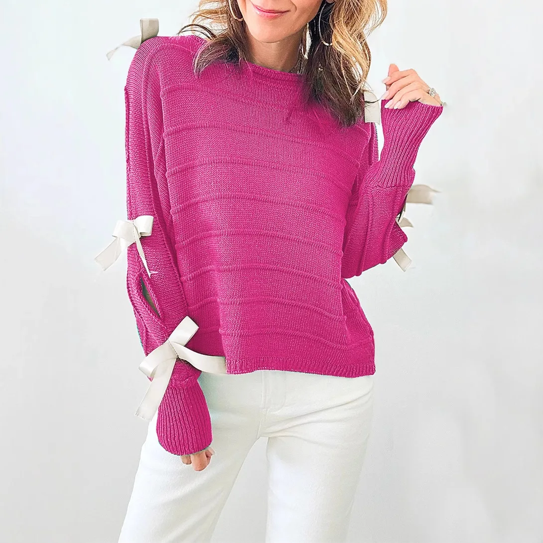 Dolce Sle Splice Ne Maglieria da donna Sottile rotondo Ne Pullover irt Nodo Autunno Nuovo arrivo dalla Cina