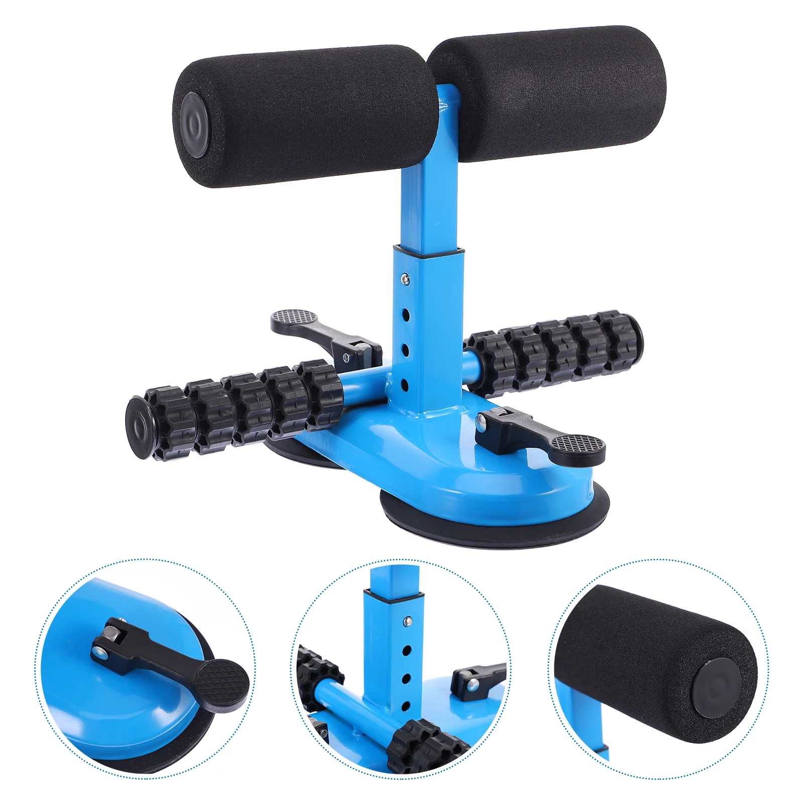 Cable Sit up Machine Bar Table Adjustable Sit-up Assist Tripod Blue Metal Abdominal Curl