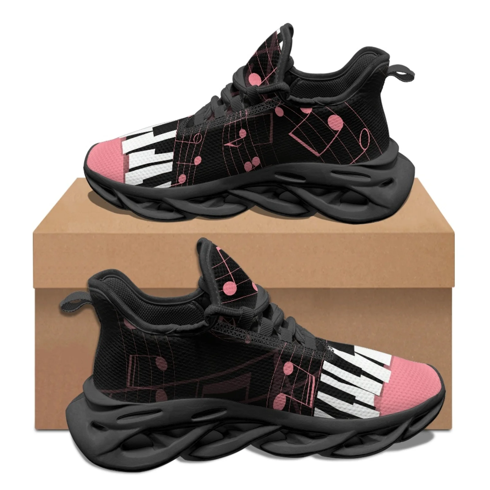 PENSTROLL Lightweight Sports Shoes Casual Men's Blade Sneakers for Daily Workout Mens Music Note Print
