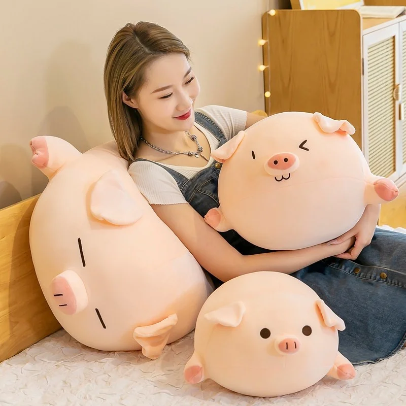 

Ultra-Soft Piggy Pillow Cute Plush Toy for Sleeping Sofa Decor Girls Heart Adorable Stuffed Doll Cushion Korean Style Plushie