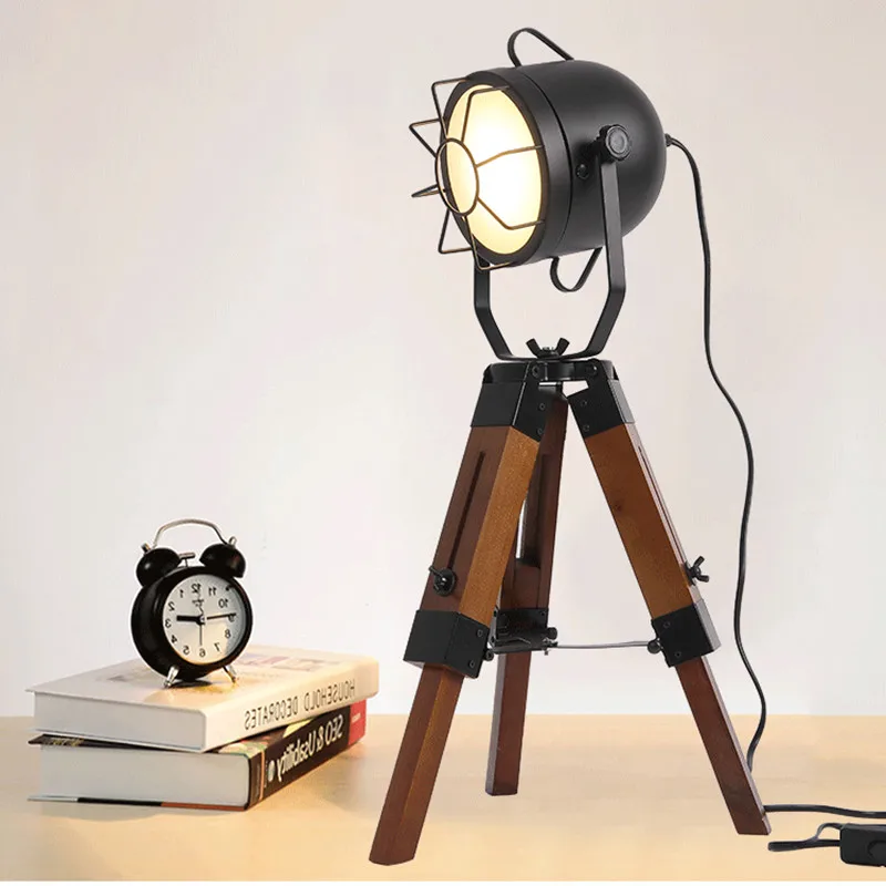 

Industrial Floor Lamp American Loft Rustic Vintage Floor Lamps For Living Room Office Study Lighting Black Red LED Wood