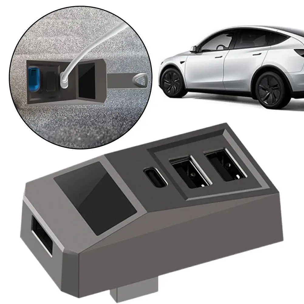 Glovebox USB Hub ل تسلا إطلاق جديد Juniper 2025 هايلاند 2024 Type-C ميناء شاشة ديجيتال الفاصل لرسو السفن H0V9 #5
