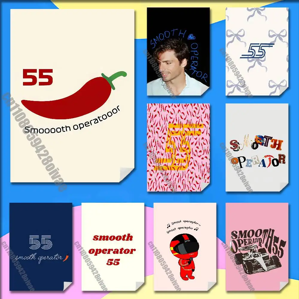 C-Carlos Sainz Smooth Operator Poster Sticker For Bars 40x60cm Self-adhesive Ornament Collectibles Playbill Cover