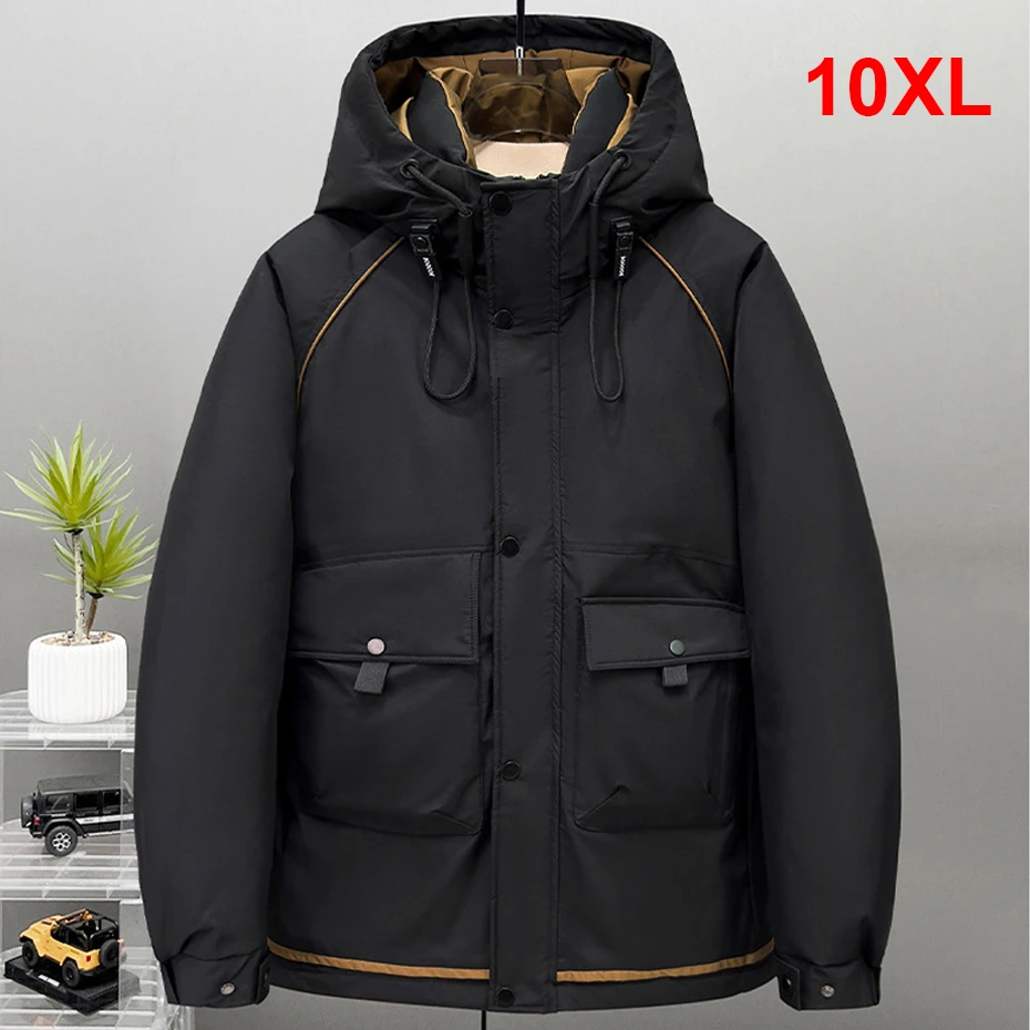 

New Winter Parkas Men Thick Waterproof Windbreaker Jacket 10XL Plus Size Coat Fashion Casual Cargo Parkas Male Outerwear Outdoor