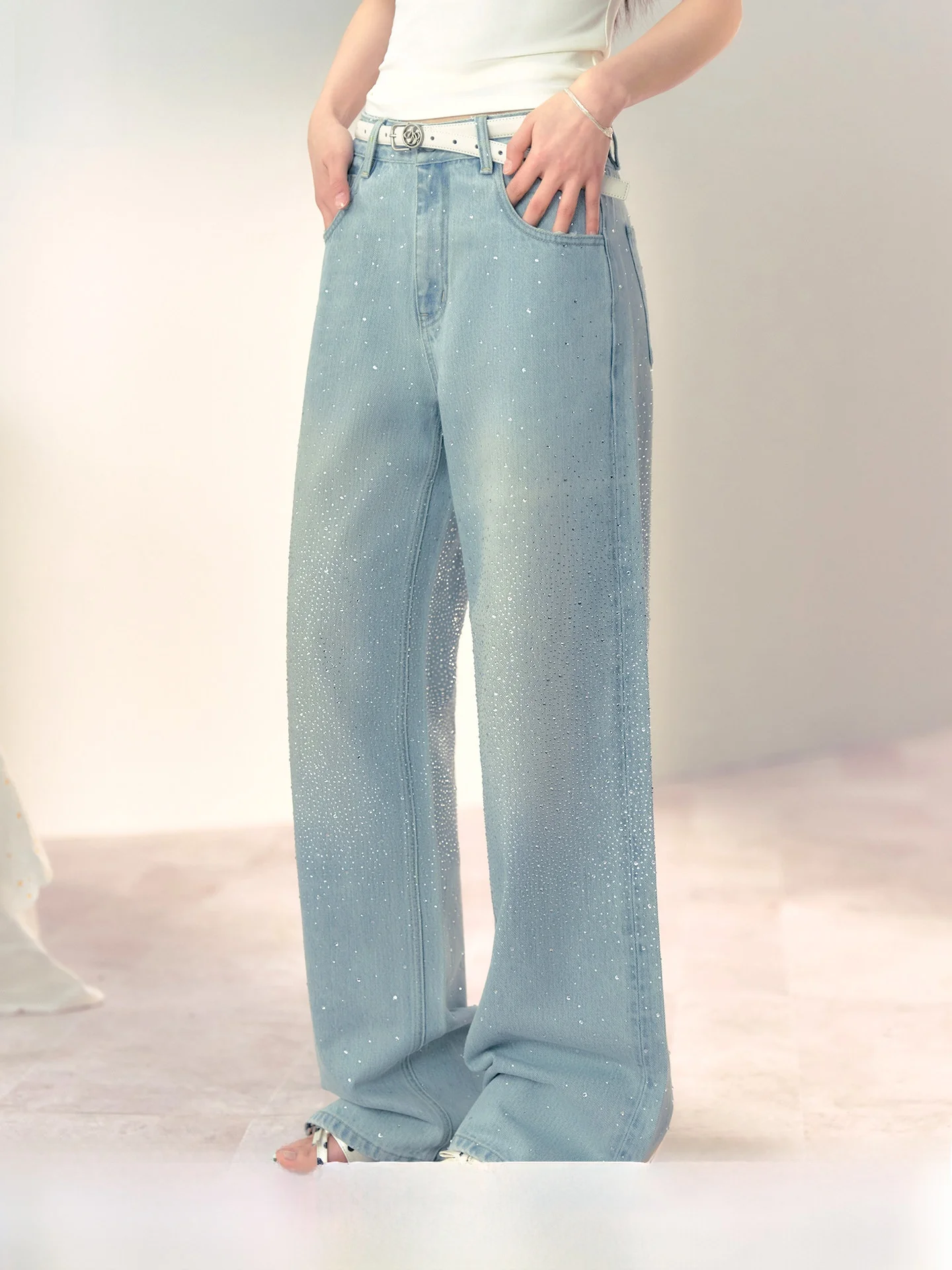 

Джинсы ANDYET AD Casual: удлиненные, с легким расклешением, облегающие, свободные, с эффектом термообработки, универсальные женские джинсы