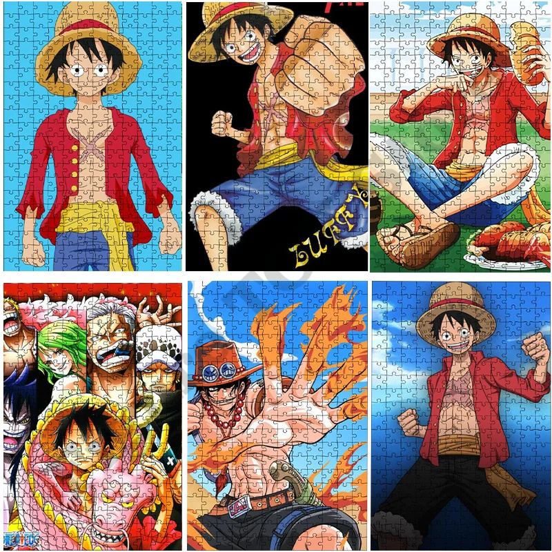 Diy Jigsaw Luffy Jigsaw 300 500 1000 Pieces Bandai Japanese Classic Anime Luffy Jigsaw Kids Gift Creative Living Room Home Decor