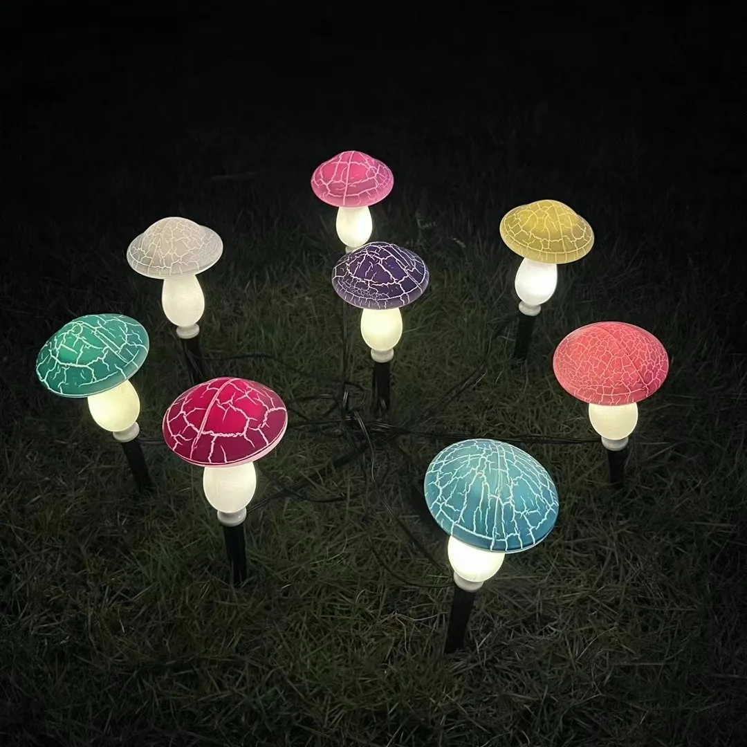 

Solar Outdoor Colored Mushroom Garden Lamp, Waterproof and Sun-proof Garden Decorative Lamp, Cracked Mushroom Lawn Lamp