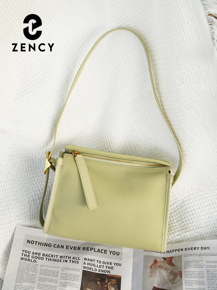 Zency Women Genuine Leather Shoulder Bag Large Capacity Stylish Handbag for Daily