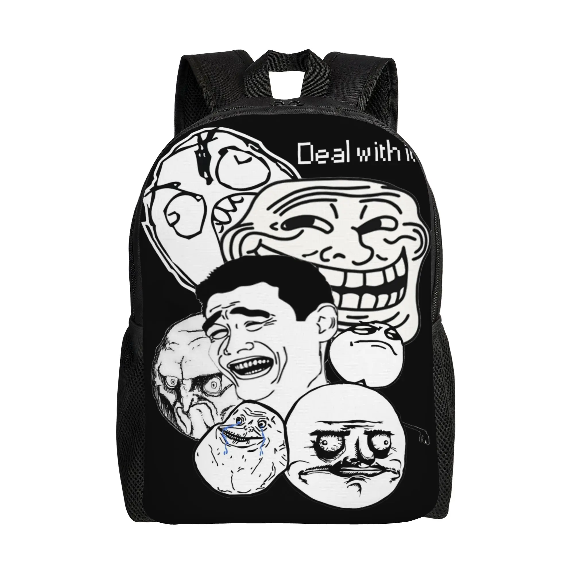 Trollface Meme Rage Comic Funny Troll Joke Internet Backpack Boy  Breathable Backpacks Funny High School Bags Travel Rucksack