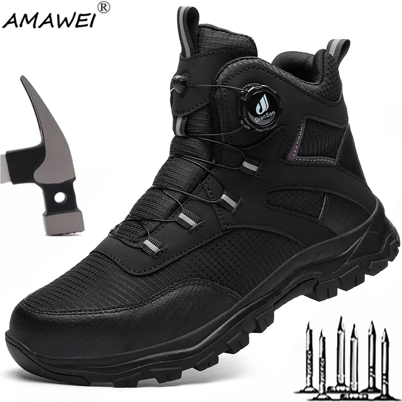 

Men’s safety shoes with steel toe cap, lightweight with good breathability; comfortable, suitable for construction