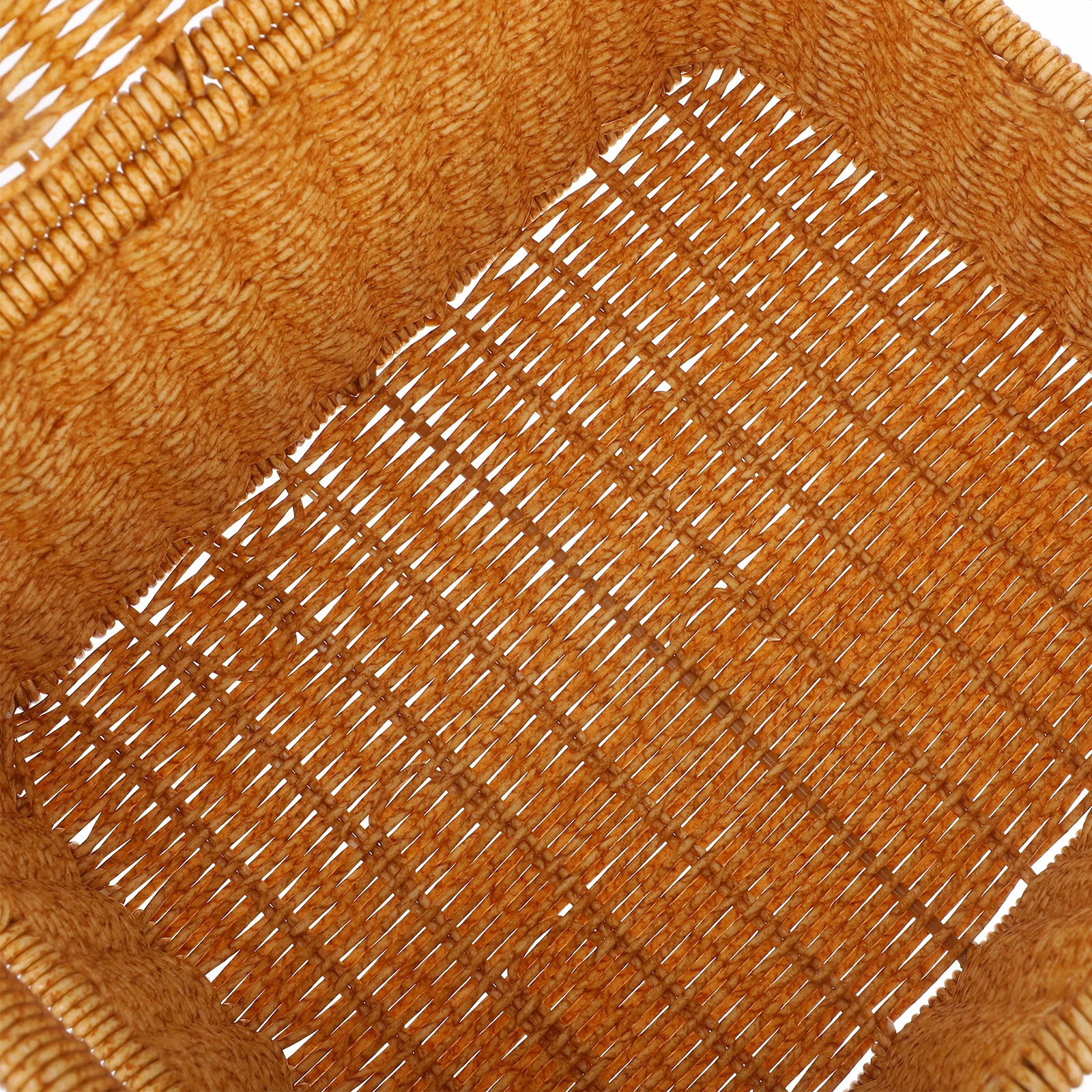 

Imitation Rattan Woven Basket with Lid Multi-Purpose Household Storage Container for Bedroom Bathroom Kitchen Laundry Room