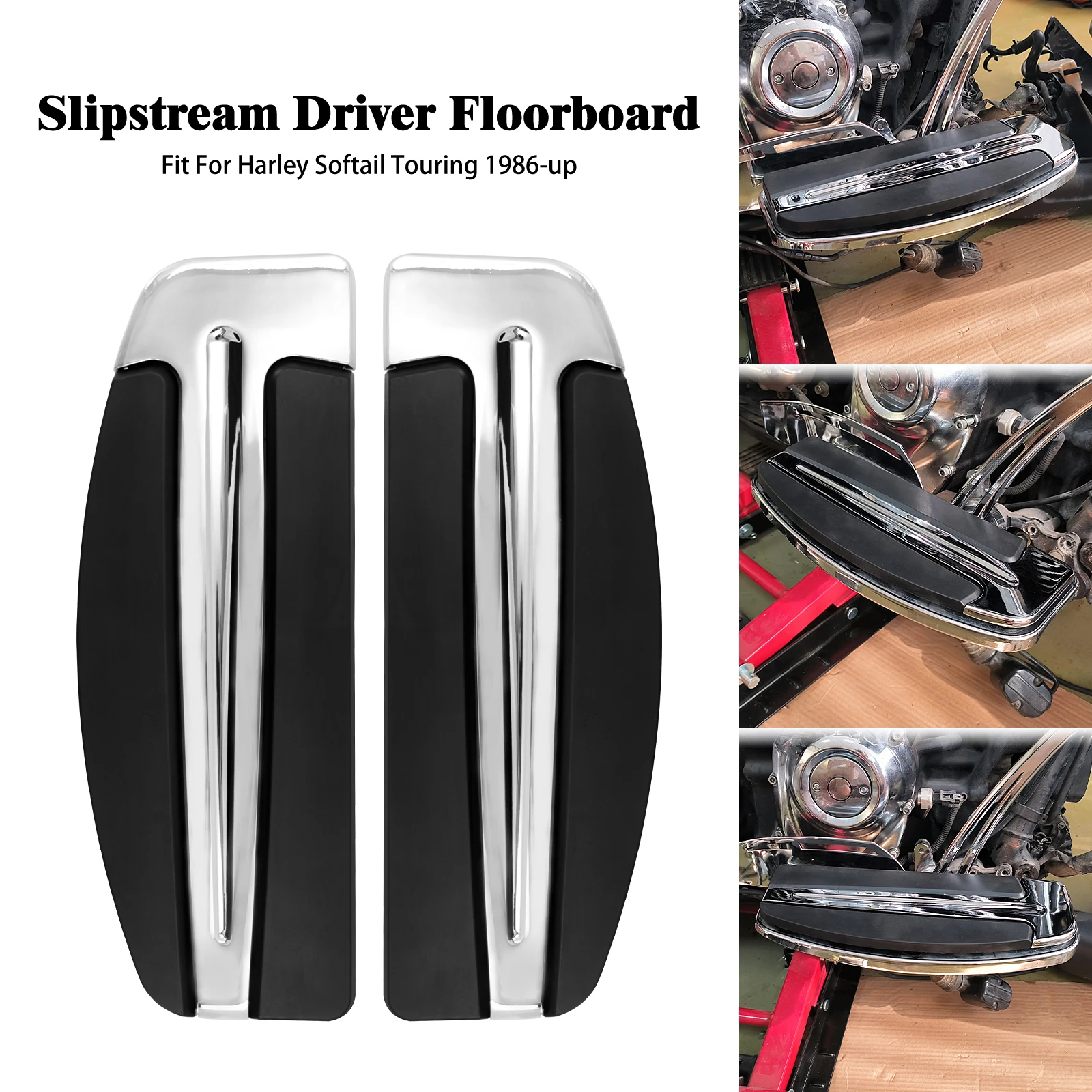 Motorcycle Slipstream Driver Footboard Footboard Foot Pegs For Harley Softail Touring Switchback FLD Ultra Limited FLSTF