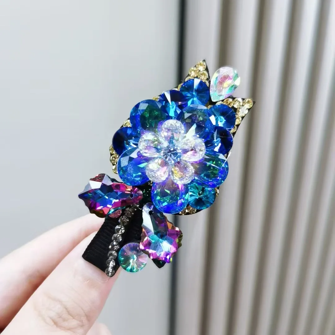 Han Xiao original Shihua crystal Rose duck clip hair clip temperament ladies side fringe clip headwear wholesale